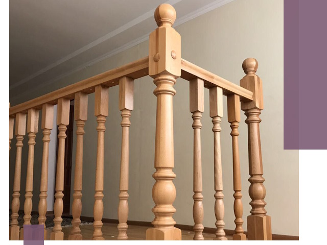 Деревянные перила на заказ в Когалыме: монтаж и изготовление