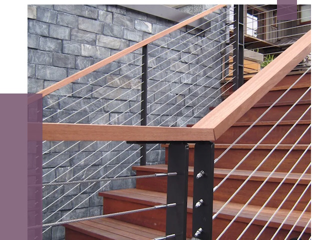 Тросовые перила под ключ в Когалыме от 7857 руб.