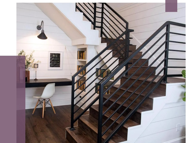 Перила для лестницы в доме в Когалыме от 7495 руб. — ПРОЛЁТ-Кгл