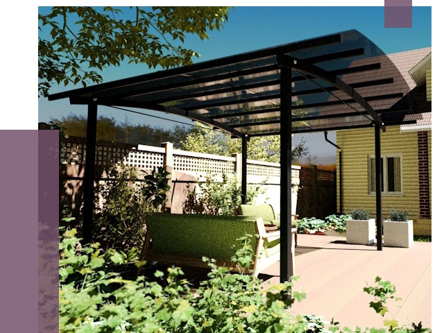 Навесы для террасы в Когалыме от 13181 руб. под ключ | ПРОЛЁТ-Кгл