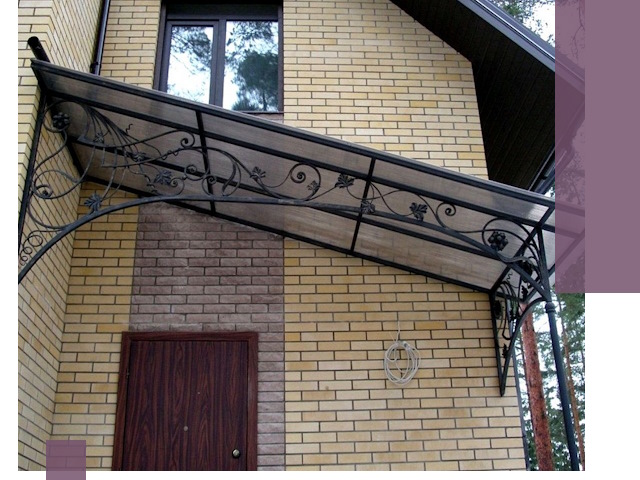 Односкатные козырьки из металла под ключ в Когалыме