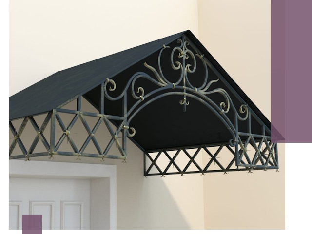 Двускатные металлические козырьки под ключ в Когалыме